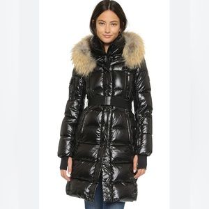 SAM Black Puffer Jacket FAUX FUR